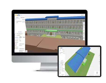 bimplan BIM-Viewer: IFC-Modell am Desktop und auf dem Tablet
