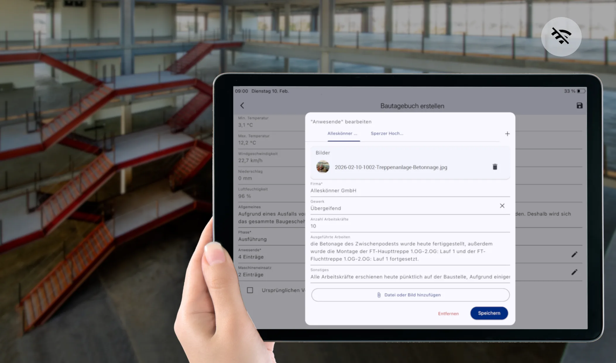winplan App: Bautagebuch offline auf der Baustelle erstellen